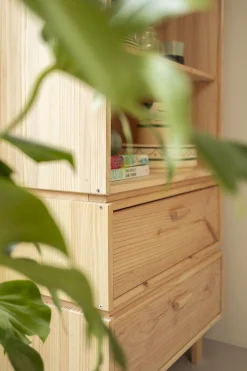 Muebles LUFE Estanterías Con Almacenaje|Estanterías Con Almacenaje^AIKA alacena con 2 cajones 78x183