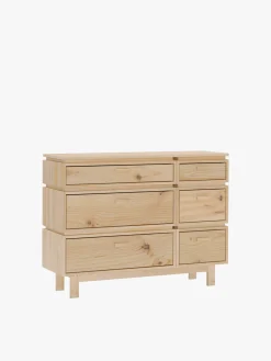 Muebles LUFE Cómodas^AIKA cómoda doble con 6 cajones 117x90