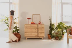 Muebles LUFE Cómodas^AIKA cómoda doble con 6 cajones 117x90