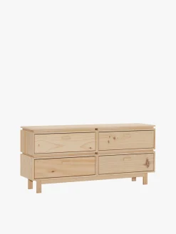 Muebles LUFE Cómodas^AIKA cómoda doble con 4 cajones 157x72