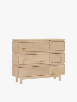 Muebles LUFE Cómodas^AIKA cómoda doble con 6 cajones 117x100