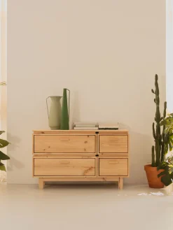 Muebles LUFE Cómodas^AIKA cómoda doble con 4 cajones 117x72