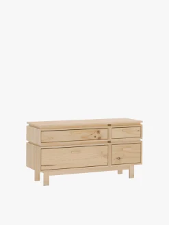 Muebles LUFE Cómodas^AIKA cómoda doble con 4 cajones 117x62