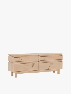 Muebles LUFE Cómodas^AIKA cómoda doble con 4 cajones 157x62