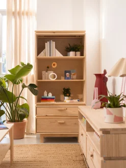 Muebles LUFE Estanterías Con Almacenaje|Estanterías Con Almacenaje^AIKA estantería baja con 2 cajones 78x173