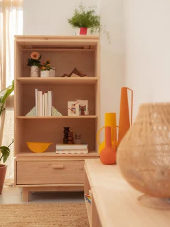 Muebles LUFE Estanterías Con Almacenaje|Estanterías Con Almacenaje^AIKA estantería baja con cajón 78x156