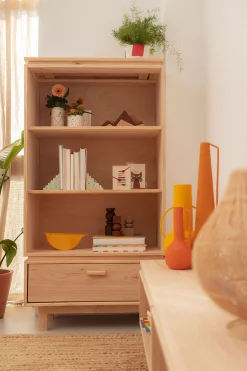 Muebles LUFE Estanterías Con Almacenaje|Estanterías Con Almacenaje^AIKA estantería baja con cajón 78x156