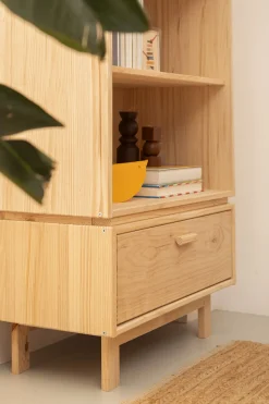 Muebles LUFE Estanterías Con Almacenaje|Estanterías Con Almacenaje^AIKA estantería baja con cajón 78x156