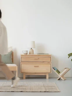 Muebles LUFE Mesitas De Noche|Mesitas De Noche^AIKA mesita de noche con 2 cajones 78x62