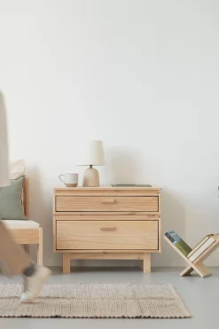 Muebles LUFE Mesitas De Noche|Mesitas De Noche^AIKA mesita de noche con 2 cajones 78x62