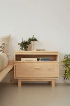 Muebles LUFE Mesitas De Noche|Mesitas De Noche^AIKA mesita de noche con hueco y cajón 78x62