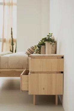 Muebles LUFE Mesitas De Noche|Mesitas De Noche^AIKA mesita de noche con hueco y cajón 78x62