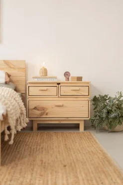 Muebles LUFE Mesitas De Noche|Mesitas De Noche^AIKA mesita de noche con 3 cajones 78x62