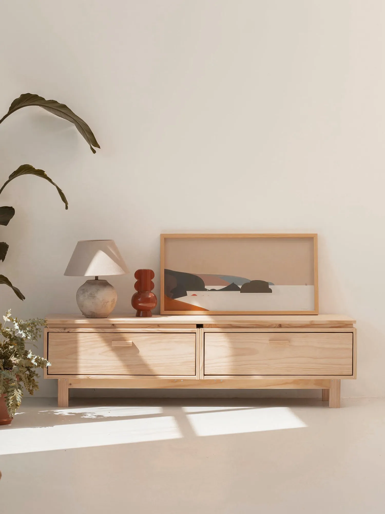 Muebles LUFE Muebles Tv^AIKA mueble TV con 2 cajones 157x44