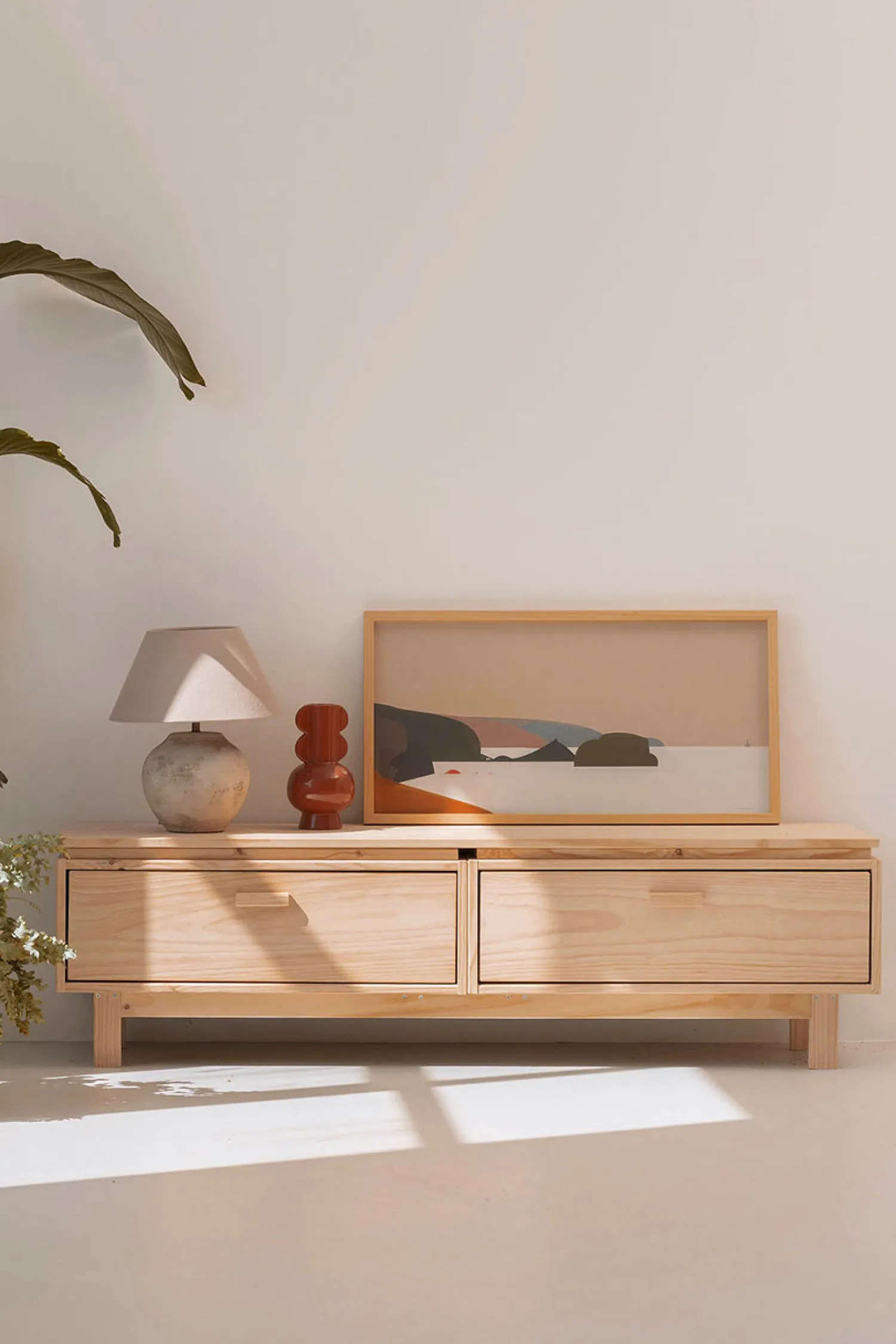 Muebles LUFE Muebles Tv^AIKA mueble TV con 2 cajones 157x44