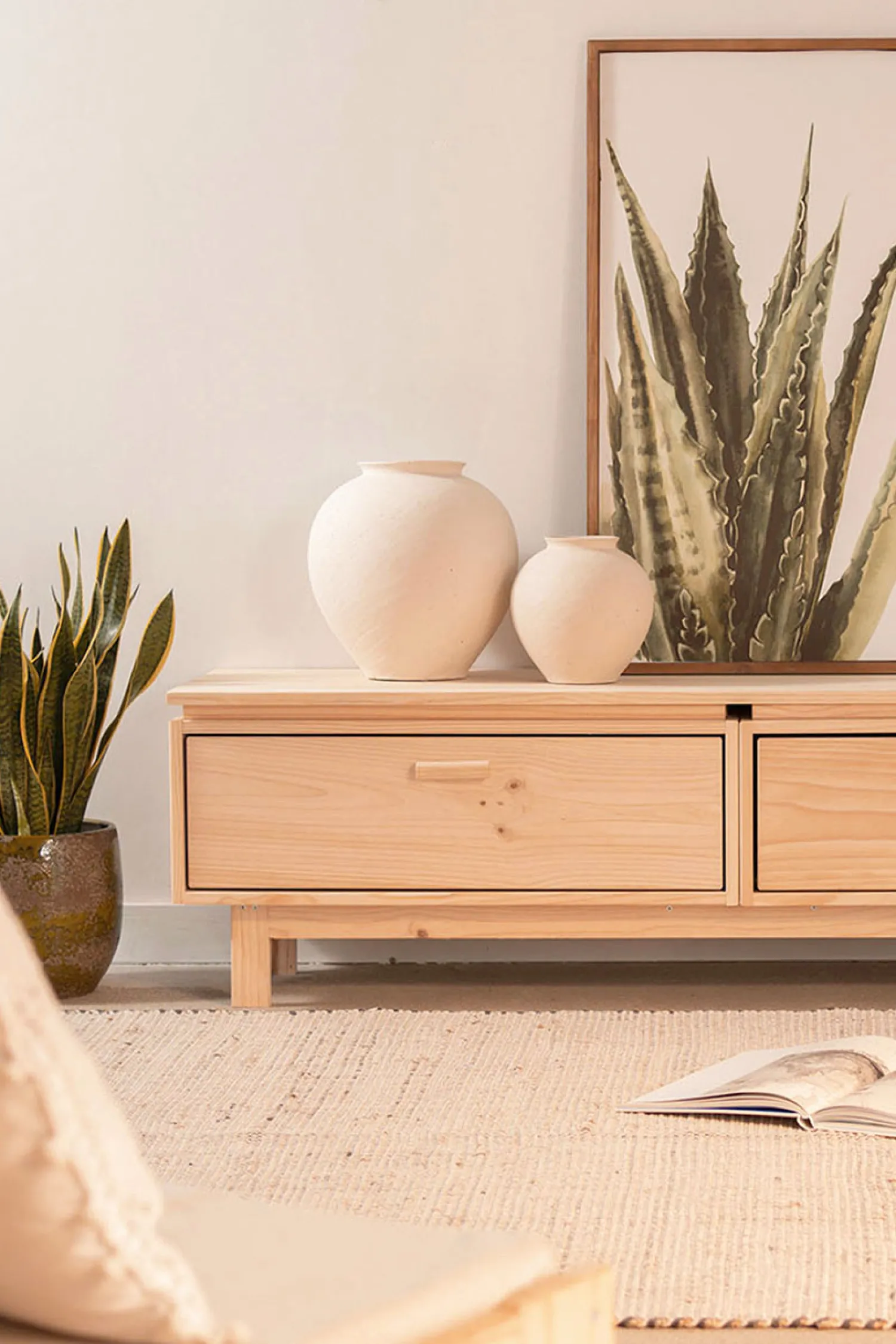 Muebles LUFE Muebles Tv^AIKA mueble TV con 2 cajones 157x44