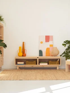 Muebles LUFE Muebles Tv^AIKA mueble TV con huecos 157x44