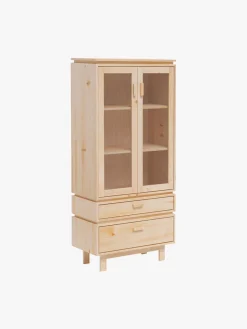 Muebles LUFE Vitrinas^AIKA vitrina con 2 cajones 78x173