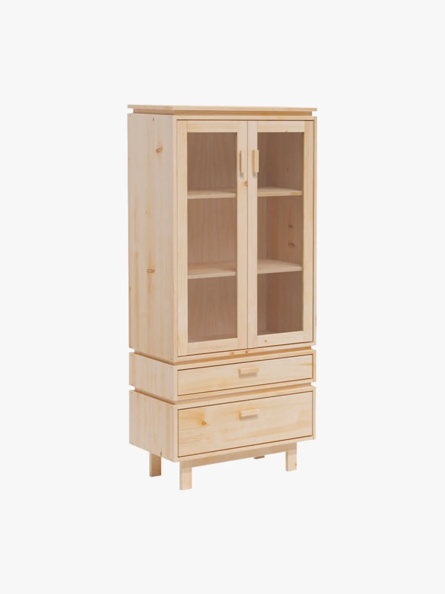 Muebles LUFE Vitrinas^AIKA vitrina con 2 cajones 78x173