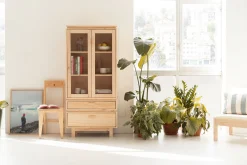 Muebles LUFE Vitrinas^AIKA vitrina con 2 cajones 78x173