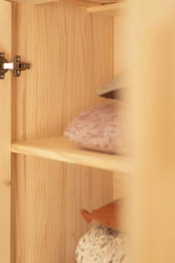 Muebles LUFE Vitrinas^AIKA vitrina doble con 5 cajones 157x128