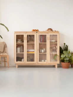 Muebles LUFE Vitrinas^AIKA vitrina doble 157x128