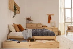 Muebles LUFE Camas Dobles Con Cajones|Camas 150^BASO cama doble 150 con 1 cajón