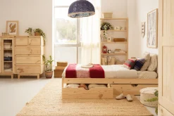 Muebles LUFE Camas Individuales Con Cajones|Camas 90^BASO cama individual 90 con 2 cajones