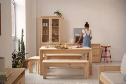 Muebles LUFE Conjuntos Mesas Y Sillas^BATU conjunto mesa 150x80 con bancos