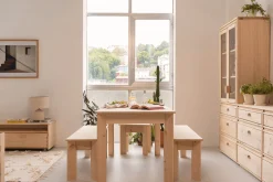 Muebles LUFE Conjuntos Mesas Y Sillas^BATU conjunto mesa 150x80 con bancos