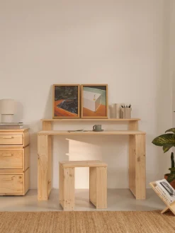 Muebles LUFE Conjuntos Mesas Y Sillas^LAUKI conjunto escritorio 120x55 con taburete