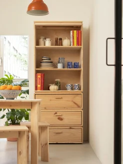 Muebles LUFE Estanterías Con Almacenaje|Estanterías Con Almacenaje^LIBE alacena con 3 cajones 78x198