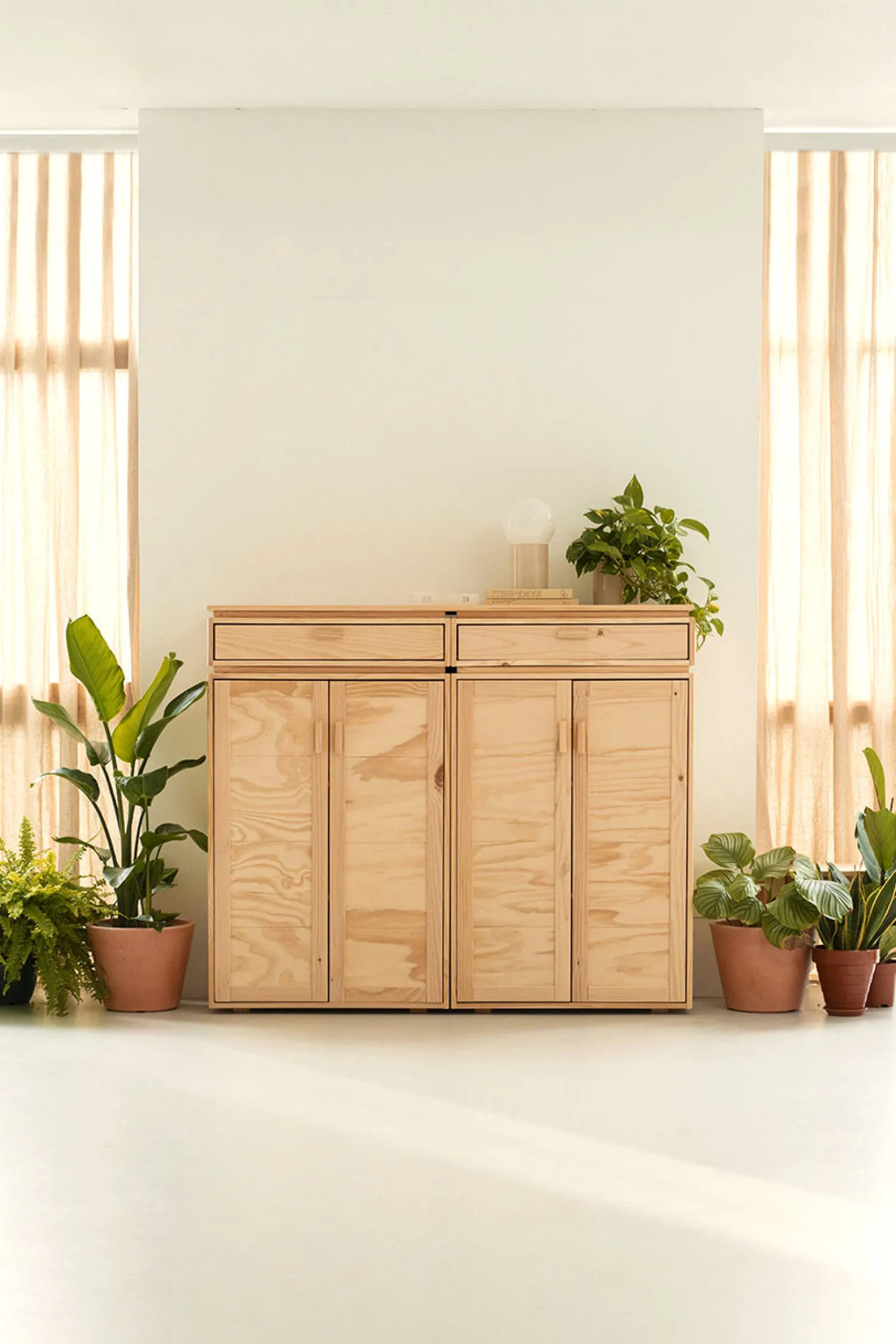 Muebles LUFE Armarios Y Alacenas^LIBE armario bajo con 2 cajones 157x133