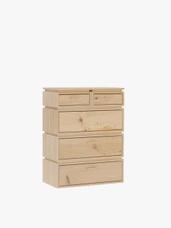 Muebles LUFE Cómodas^LIBE cómoda con 5 cajones 78x105