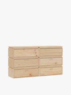 Muebles LUFE Cómodas^LIBE cómoda doble con 6 cajones 157x87