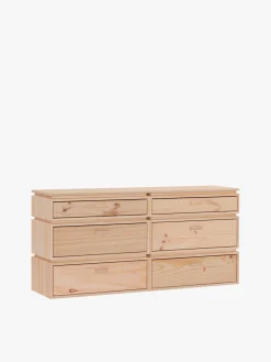 Muebles LUFE Cómodas^LIBE cómoda doble con 6 cajones 157x77