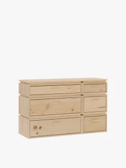 Muebles LUFE Cómodas^LIBE cómoda doble con 6 cajones 117x77