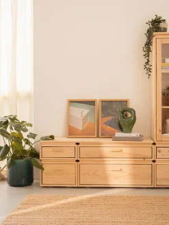 Muebles LUFE Cómodas^LIBE cómoda doble con 4 cajones 117x49