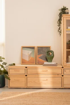 Muebles LUFE Cómodas^LIBE cómoda doble con 4 cajones 117x49