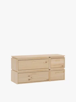 Muebles LUFE Cómodas^LIBE cómoda doble con 4 cajones 117x59