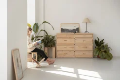 Muebles LUFE Cómodas^LIBE cómoda doble con 8 cajones 157x105