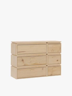 Muebles LUFE Cómodas^LIBE cómoda doble con 6 cajones 117x87