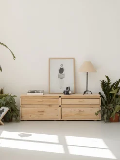 Muebles LUFE Cómodas^LIBE cómoda doble con 4 cajones 157x49