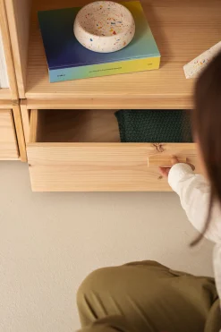 Muebles LUFE Estanterías Con Almacenaje|Estanterías Con Almacenaje^LIBE estantería baja con 2 cajones 157x143