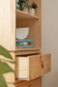 Muebles LUFE Estanterías Con Almacenaje|Estanterías Con Almacenaje^LIBE estantería baja con 2 cajones 78x171