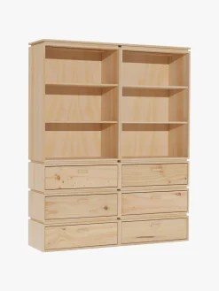 Muebles LUFE Estanterías Con Almacenaje|Estanterías Con Almacenaje^LIBE estantería con 6 cajones 157x198