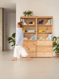 Muebles LUFE Estanterías Con Almacenaje|Estanterías Con Almacenaje^LIBE estantería con 6 cajones 157x198