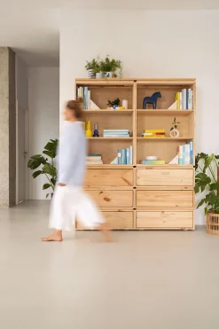 Muebles LUFE Estanterías Con Almacenaje|Estanterías Con Almacenaje^LIBE estantería con 6 cajones 157x198