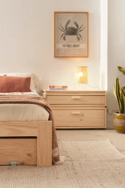 Muebles LUFE Mesitas De Noche|Mesitas De Noche^LIBE mesita de noche con 2 cajones 78x49