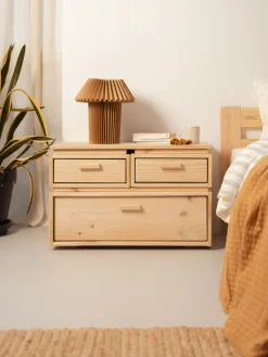 Muebles LUFE Mesitas De Noche|Mesitas De Noche^LIBE mesita de noche con 3 cajones 78x49